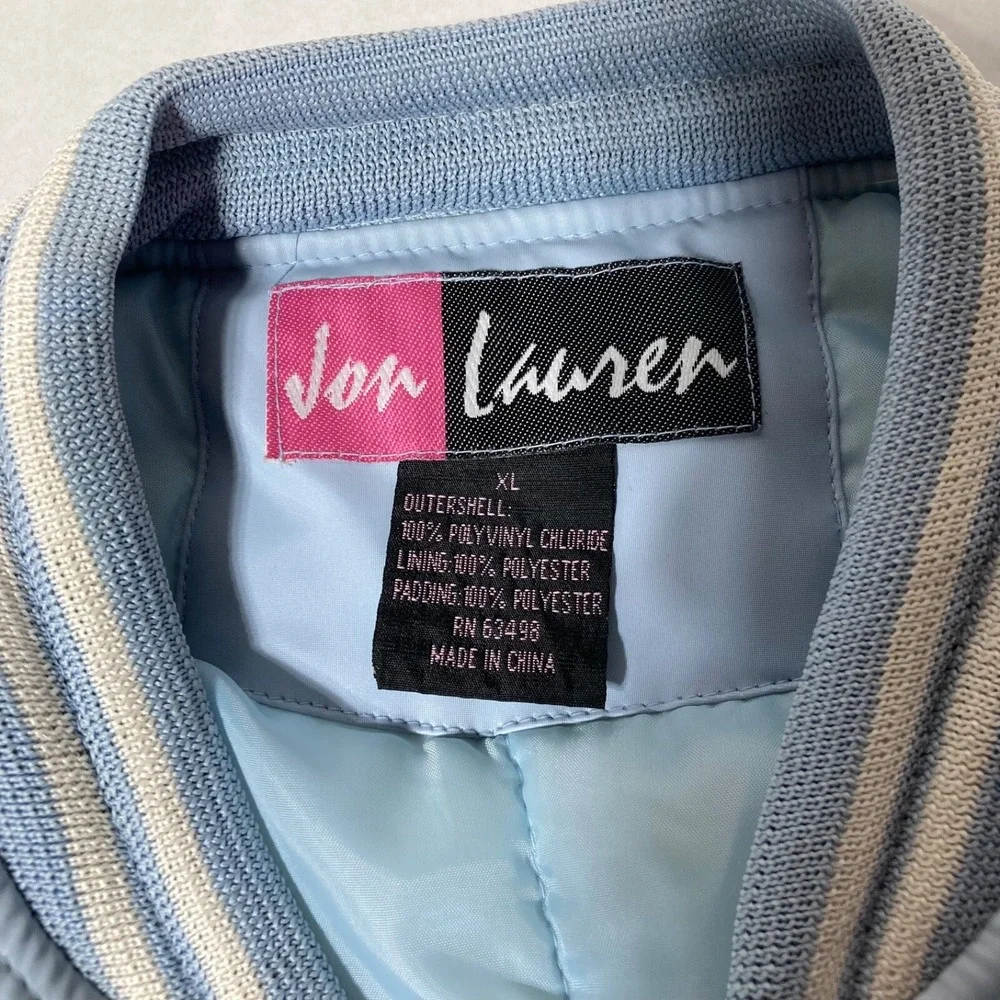 Vintage Jon Lauren New York Puffer Bomber Jacket Men's Size XL Blue‎